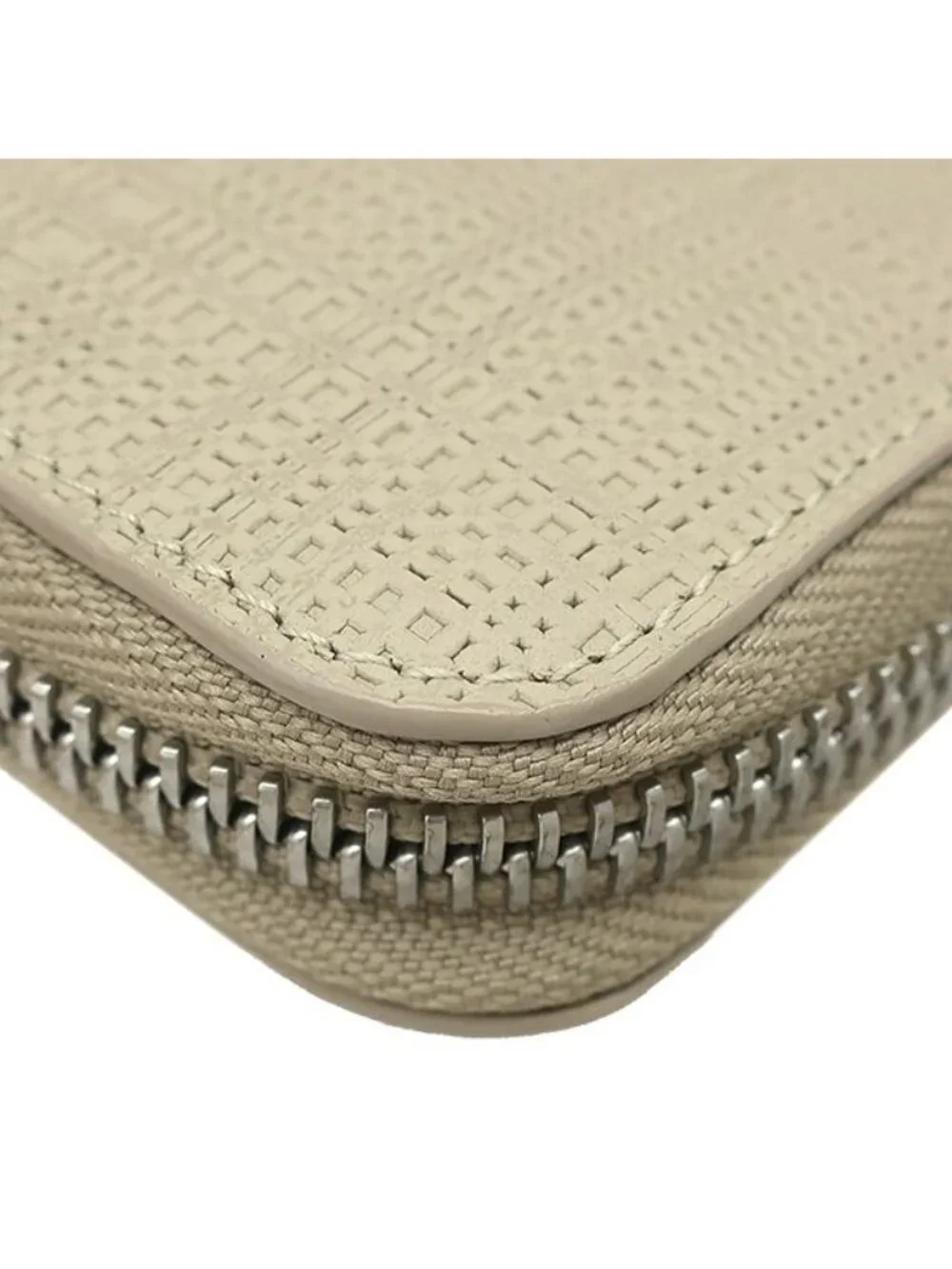 Loewe Wallet Linen Zip Around Organizer Leather Beige Silver Zip Anagram
